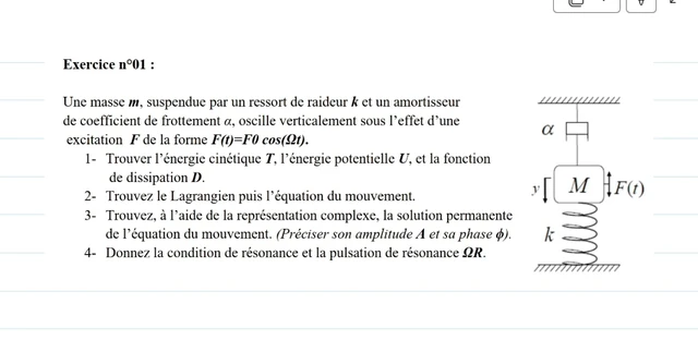 TD4 – Exercice 01 système forcé amorti
